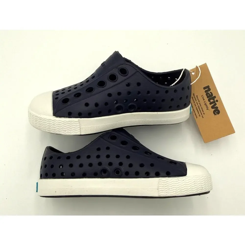 New Native Jefferson Child Shoes - Regatta Blue/Shell White - c5